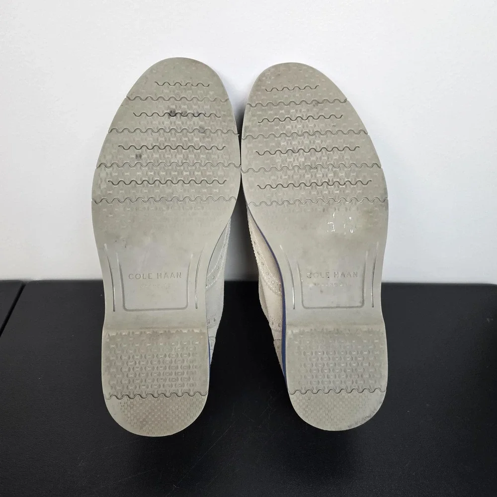 Cole Haan Shoes Mens 9.5 Gray Suede Morris Wingtip Oxford Sneakers Comfort Dress